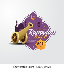 Ramadan sale banner template design background