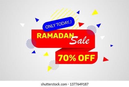 Ramadan sale banner template, web header or banner with decoration, special offer discount 