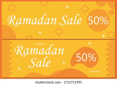 Ramadan sale banner template. Web Design Elements.