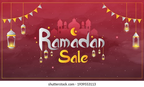 Ramadan sale banner vector template