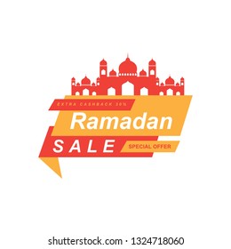 Ramadan sale banner,discount and best offer tag, label or sticker set on occasion of Ramadan Kareem and Eid