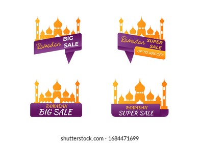 ramadan sale design with mosque , vector illustration
