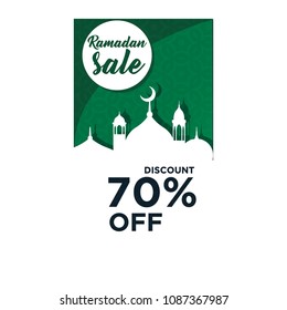 Ramadan sale design.Promo sale.Mosque element.modern template.Religion muslim celebration