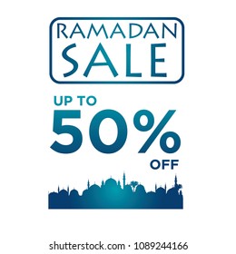 Ramadan sale design.Promo sale.Mosque element.modern template.Religion muslim celebration