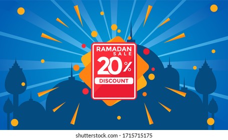Ramadan sale discount banner template promotion design for business