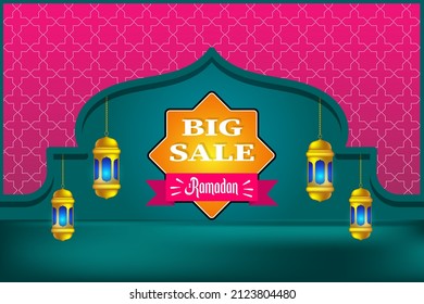 Ramadan sale discount banner template promotion design for business
