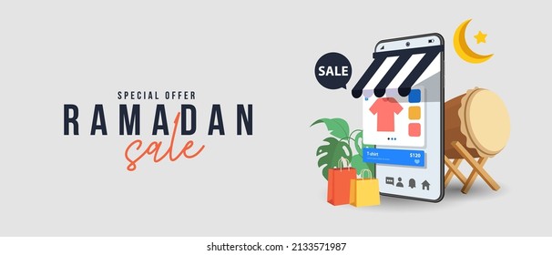 Special Ramadan Banners On Mobile Phone Stock Vector (Royalty Free ...