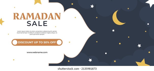 Ramadan sale discount banner template promotion design for business