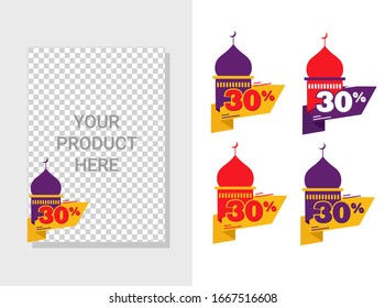 ramadan sale discount label set for your product promotion. 