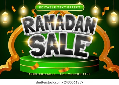 ramadan sale effect and editable text effect with islamic ornament