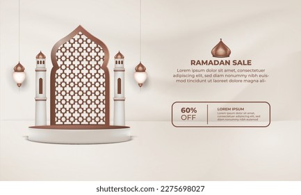 ramadan sale frame mosque with a price tag for 60 off