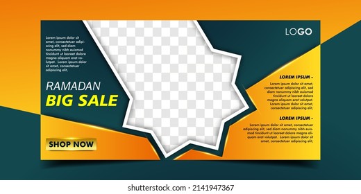 Ramadan sale horizontal banner template