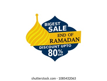 ramadan sale illustration for islamic celebration. muslim decoration modern design. Label, sticker,button,badge,emblem and ribbon sale web element