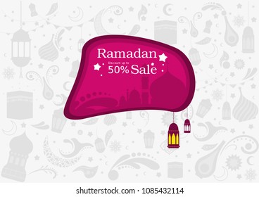 ramadan sale illustration for islamic celebration. muslim decoration modern design