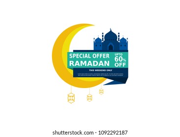 ramadan sale illustration for islamic celebration. muslim decoration modern design