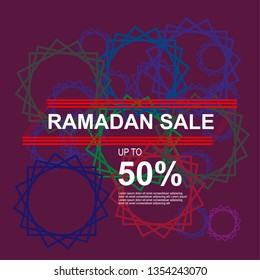 Ramadan sale illustration for Islamic celebration, Label, Banner, Discount, Greeting card and Eid mubarak celebration. vector illustration