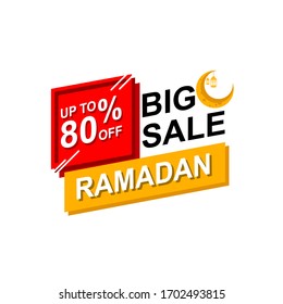 ramadan sale illustration with lantern.Religion muslim celebration. big sale.isolated on white background.vector illustration