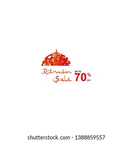 Ramadan sale illustration. Religion muslim celebration. mosque element