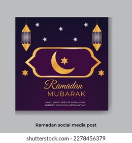 Ramadan sale Islamic social media post and web banner template design, vector illustration.
