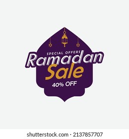 Ramadan sale label badge banner template design