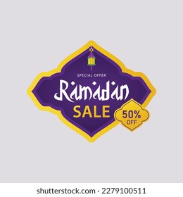 Ramadan sale label badge banner template sticker