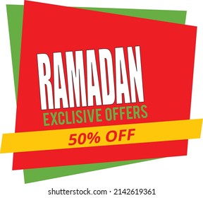 Ramadan sale label banner template Vector, Ramadan Sale tag discount for banner, sticker, and label. Ramadan  Sale Special Offer. Ramadan Kareem ,
