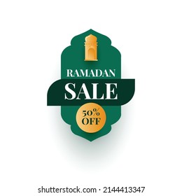 Ramadan sale label illustration template design