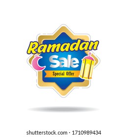 Ramadan Sale Lable Banner Template Premium Vector