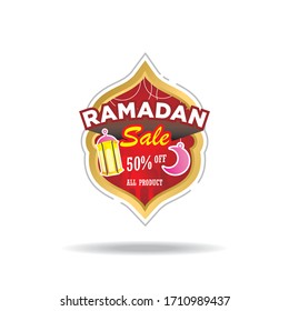 Ramadan Sale Lable Banner Template Premium Vector