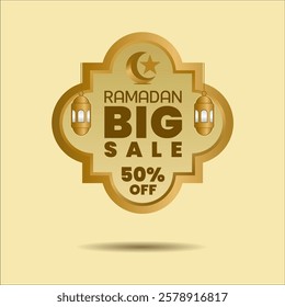 Ramadan sale lable banner template