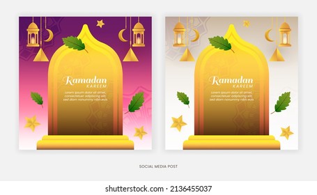 Ramadan Sale with Luxury Fullcolor Islamic Religion Style For Social Media Marketing Template