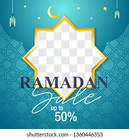 Ramadan Sale Modern Design in turquoise color