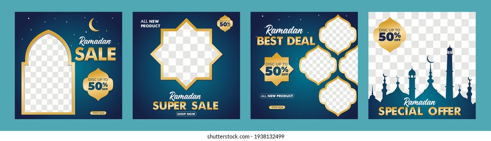 Ramadan Sale Modern social media post feed. Ramadan Sale creative vector social media post template collection. Perfect for social media post.