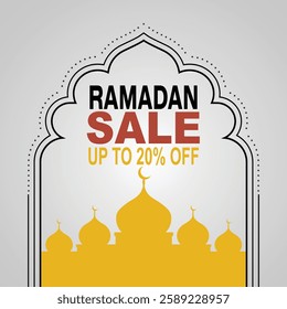 Ramadan Sale Poster with Up to 20 Percent Off Discount