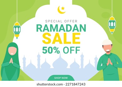 Ramadan sale promotion banner template