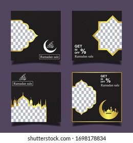 Ramadan sale social media banner post template