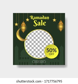 ramadan sale social media banner template with image replace