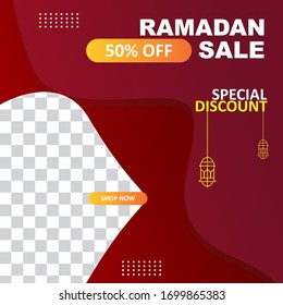 Ramadan sale social media post template banners ad. Editable vector illustration. Eps10