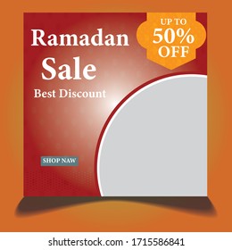 Ramadan sale social media post template banners ad. Editable vector illustration.