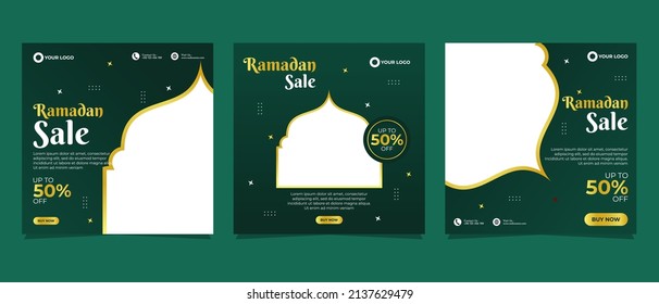 Ramadan Sale Social Media Post Banner Promotion Template