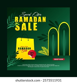 Ramadan Sale Social Media Post Stock Vector Illustration of design