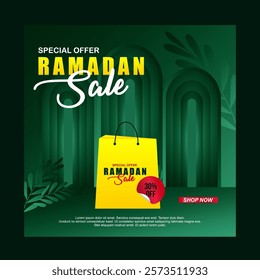Ramadan Sale Social Media Post Stock Vector Illustration of design