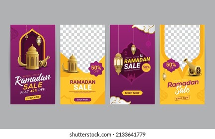 Ramadan Sale Social Media Stories Banner Discount Template Design For Business Promotion