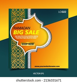Ramadan sale social media template. ramadan super sale, mega sale and big sale