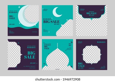 Ramadan Sale Social Media Vector Template