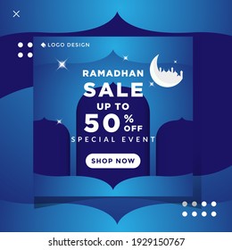 Ramadan sale square flyer template, social media post.