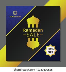 ramadan sale square template. web banner promotion. Social media post - Vector
