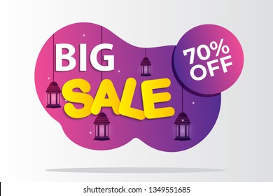 Ramadan Sale style Design Vector. Suitable for Greeting Card, Poster and Banner - Vector