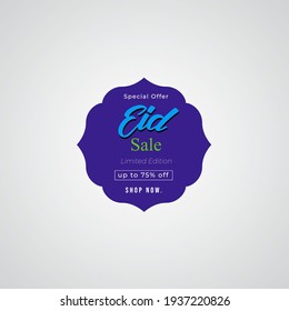 Ramadan Sale tag discount for banner, sticker and label. Eid Sale Special Offer. ramadan kareem and Eid Mubarak vector illustration.