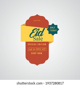 Ramadan Sale tag discount for banner, sticker and label. Ramadan Eid Sale Special Offer. ramadan kareem and Eid Mubarak vector illustration.